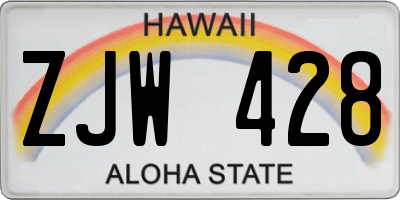 HI license plate ZJW428