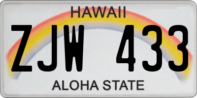 HI license plate ZJW433