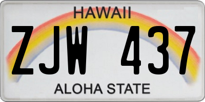 HI license plate ZJW437