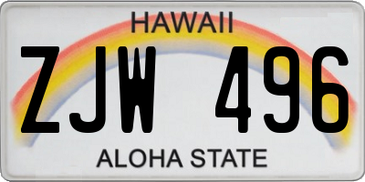 HI license plate ZJW496