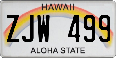 HI license plate ZJW499