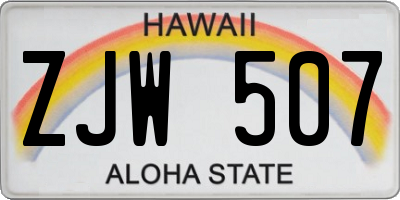HI license plate ZJW507
