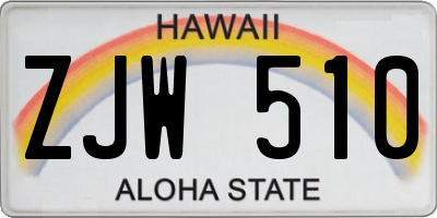 HI license plate ZJW510
