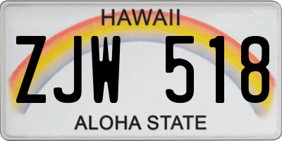 HI license plate ZJW518