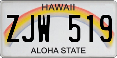 HI license plate ZJW519