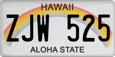 HI license plate ZJW525