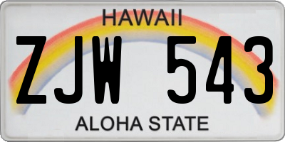 HI license plate ZJW543