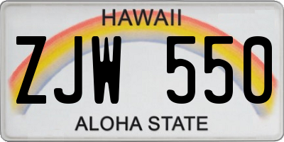 HI license plate ZJW550