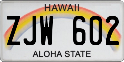 HI license plate ZJW602