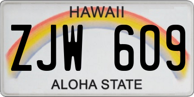 HI license plate ZJW609