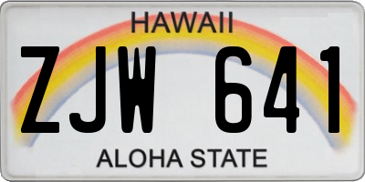 HI license plate ZJW641