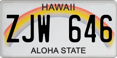 HI license plate ZJW646