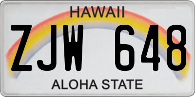 HI license plate ZJW648