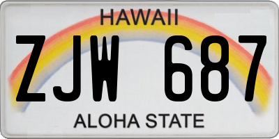 HI license plate ZJW687