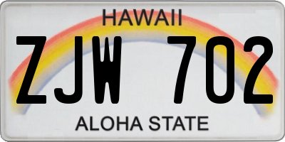 HI license plate ZJW702