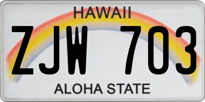 HI license plate ZJW703
