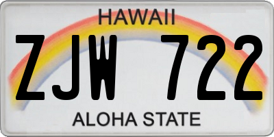 HI license plate ZJW722
