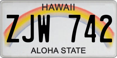 HI license plate ZJW742