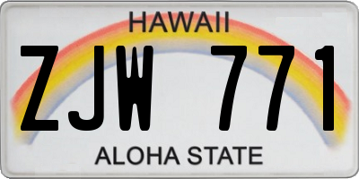 HI license plate ZJW771