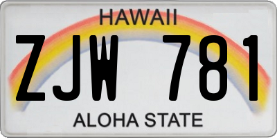 HI license plate ZJW781