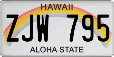 HI license plate ZJW795