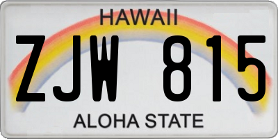 HI license plate ZJW815