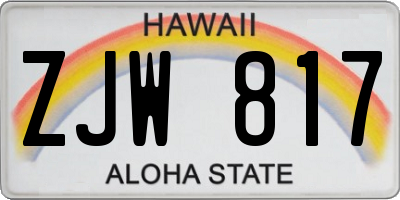 HI license plate ZJW817