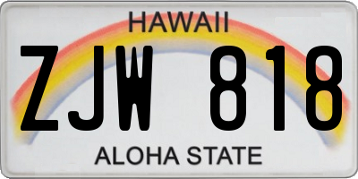 HI license plate ZJW818