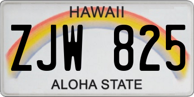 HI license plate ZJW825