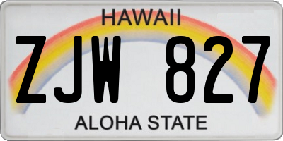 HI license plate ZJW827