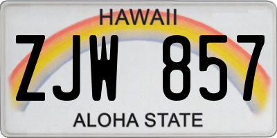 HI license plate ZJW857