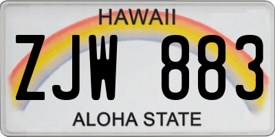 HI license plate ZJW883