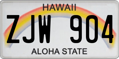 HI license plate ZJW904