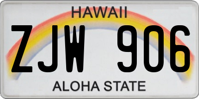 HI license plate ZJW906