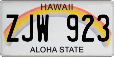 HI license plate ZJW923