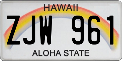 HI license plate ZJW961