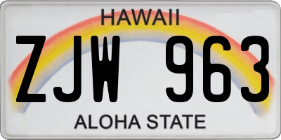 HI license plate ZJW963