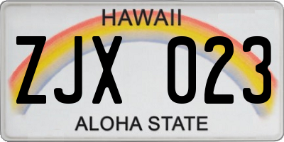 HI license plate ZJX023