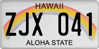 HI license plate ZJX041