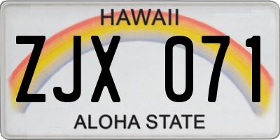 HI license plate ZJX071