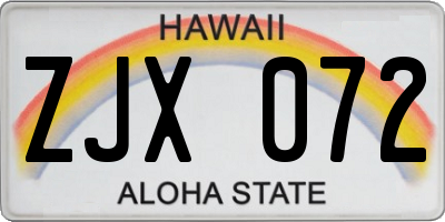 HI license plate ZJX072