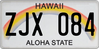 HI license plate ZJX084