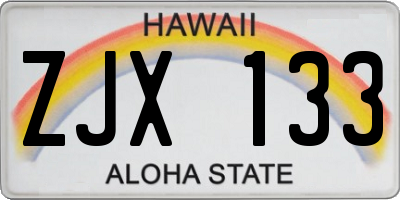 HI license plate ZJX133