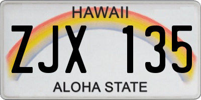 HI license plate ZJX135