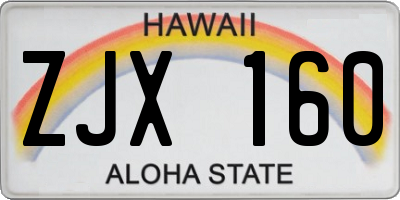 HI license plate ZJX160