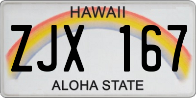 HI license plate ZJX167