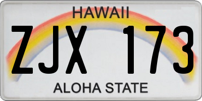 HI license plate ZJX173