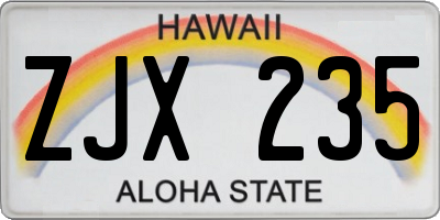 HI license plate ZJX235