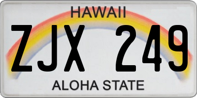 HI license plate ZJX249
