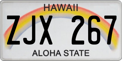 HI license plate ZJX267